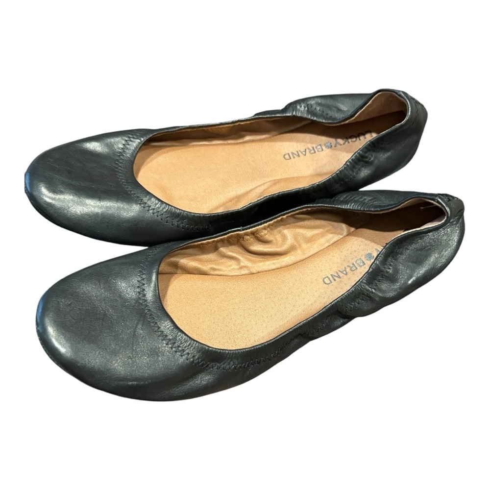 Lucky Brand Emmie Leather Ballet Flats – Black – Size 9.5M BB4
